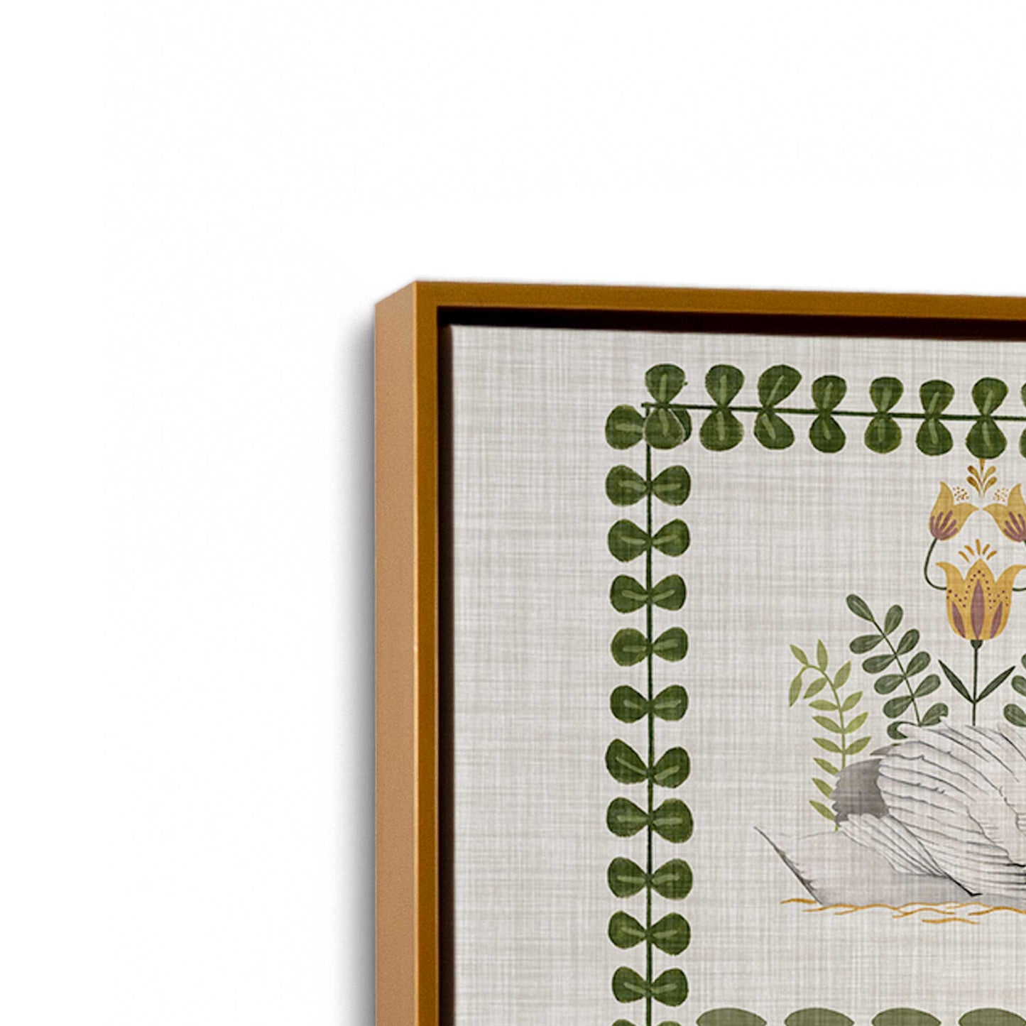 [Color:Polished Gold], Picture of art in a Polished Gold frame at an angle