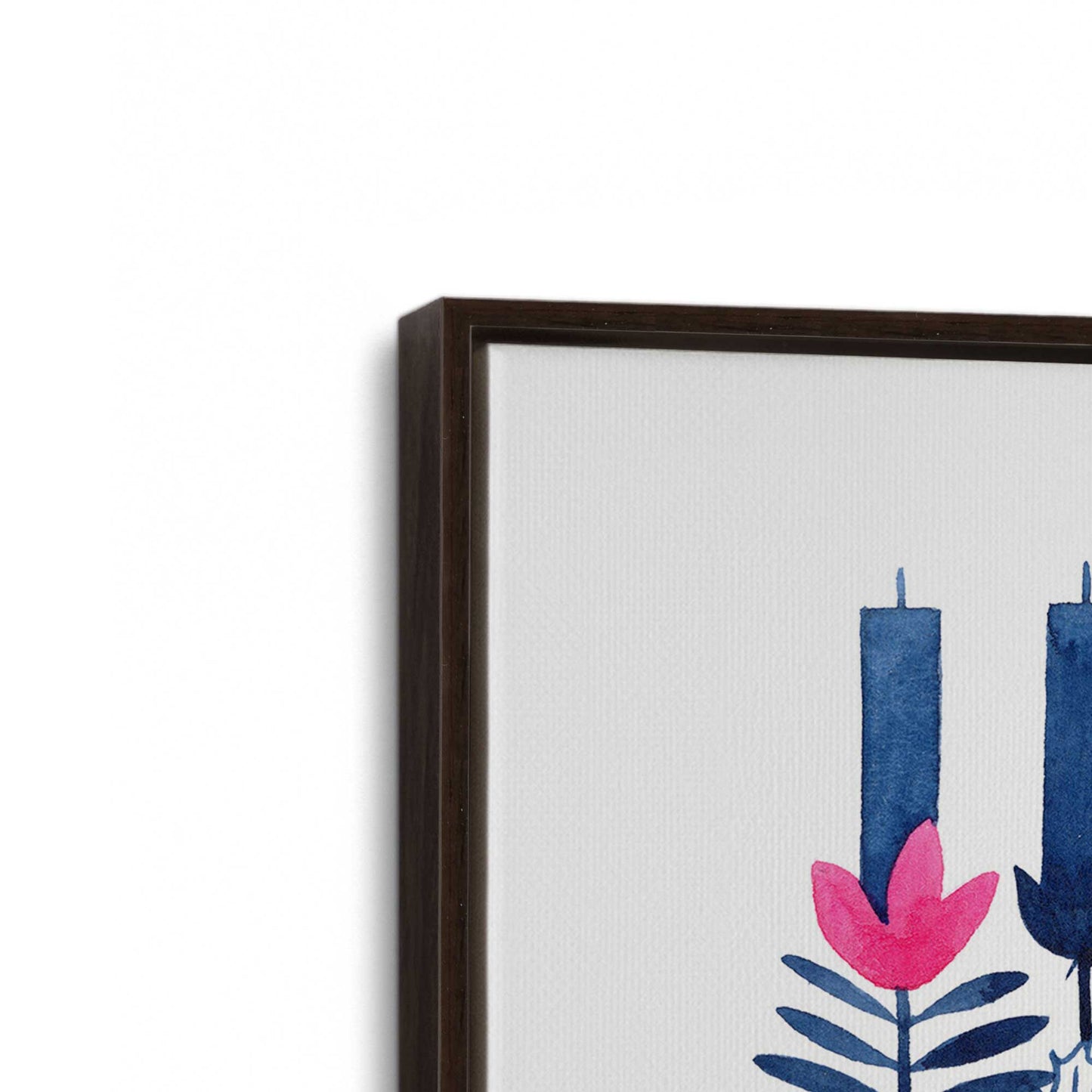 [Color:Espresso], Picture of art in a Espresso frame at an angle