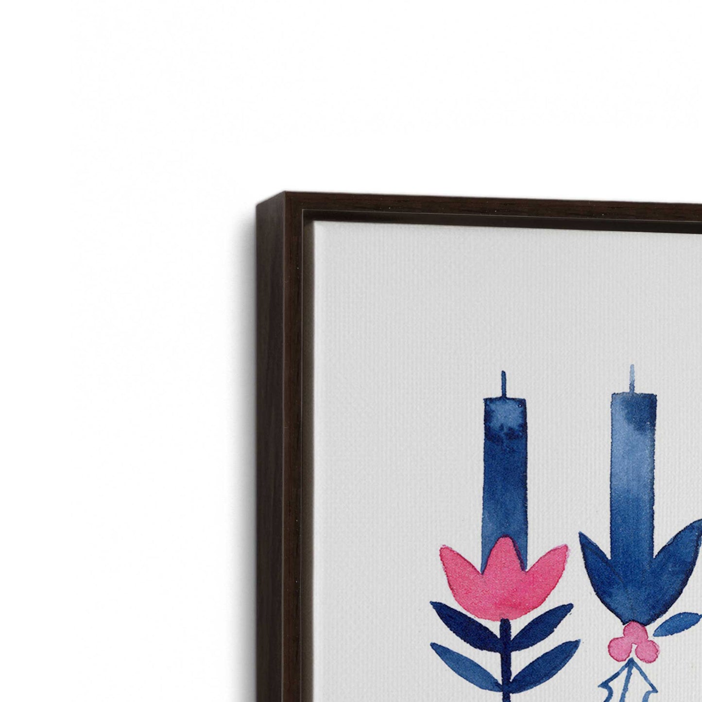 [Color:Espresso], Picture of art in a Espresso frame at an angle