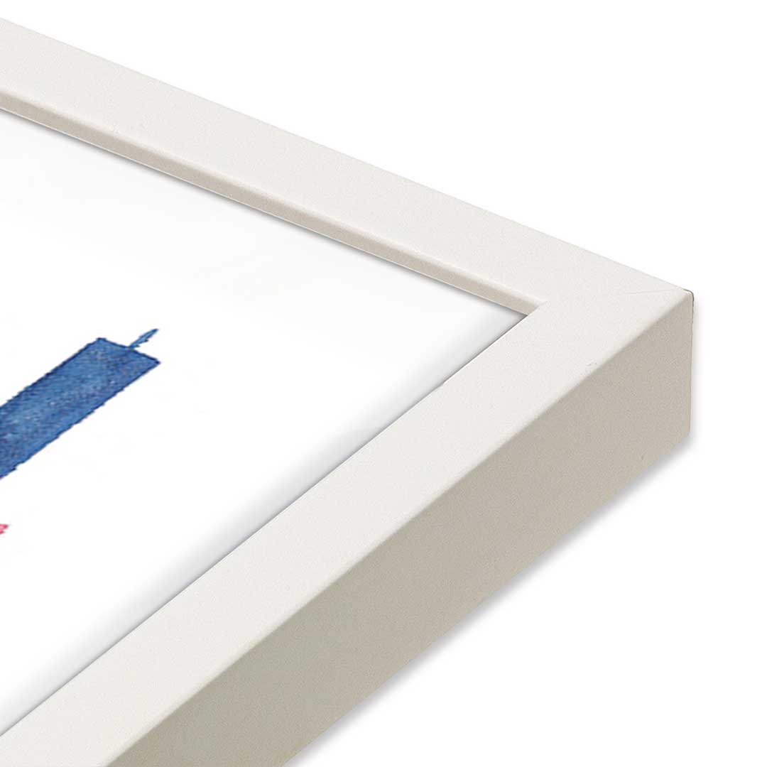 [Color:Opaque White], Picture of art in a Opaque White frame at an angle