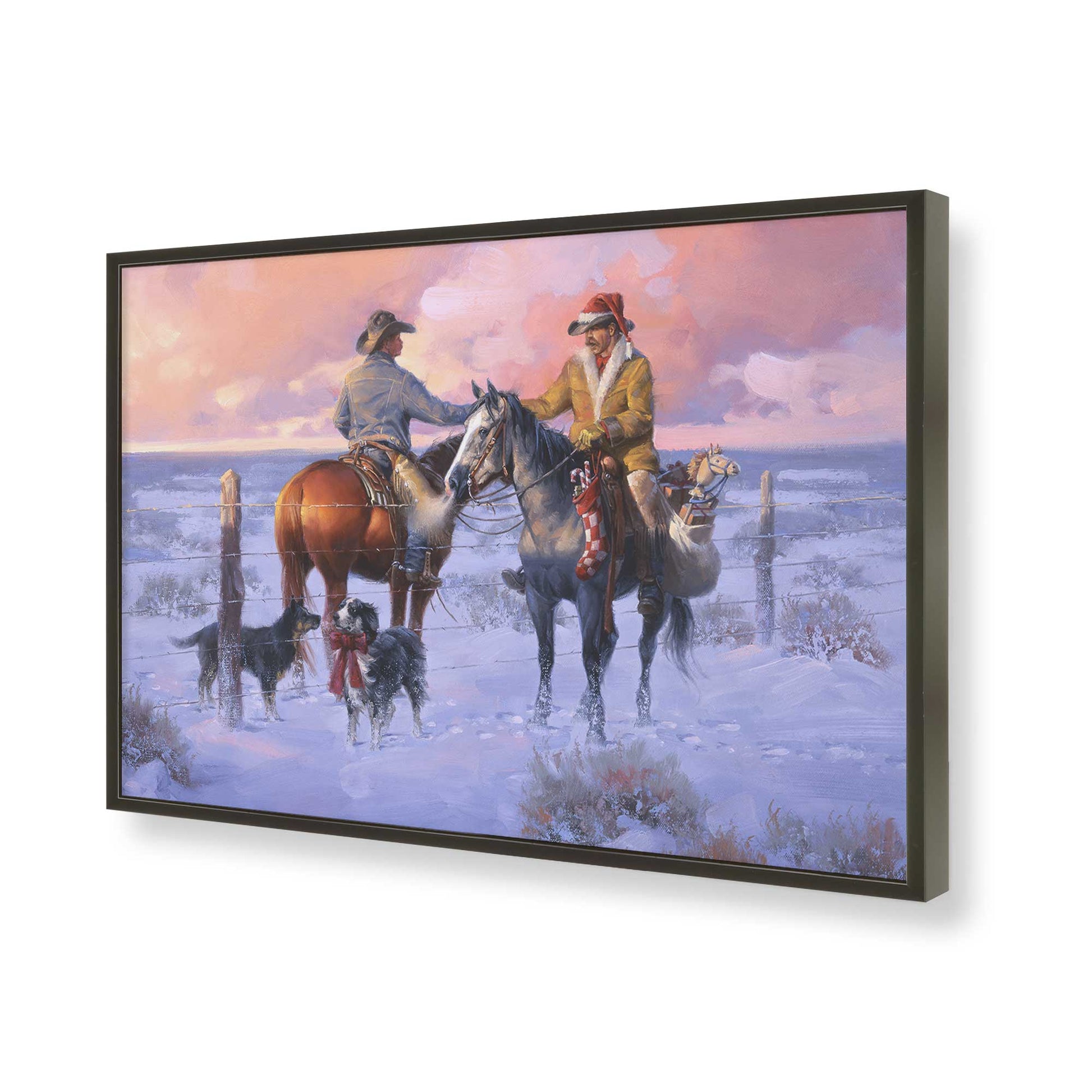 [Color:Satin Black], Picture of art in a Satin Black frame of the corner