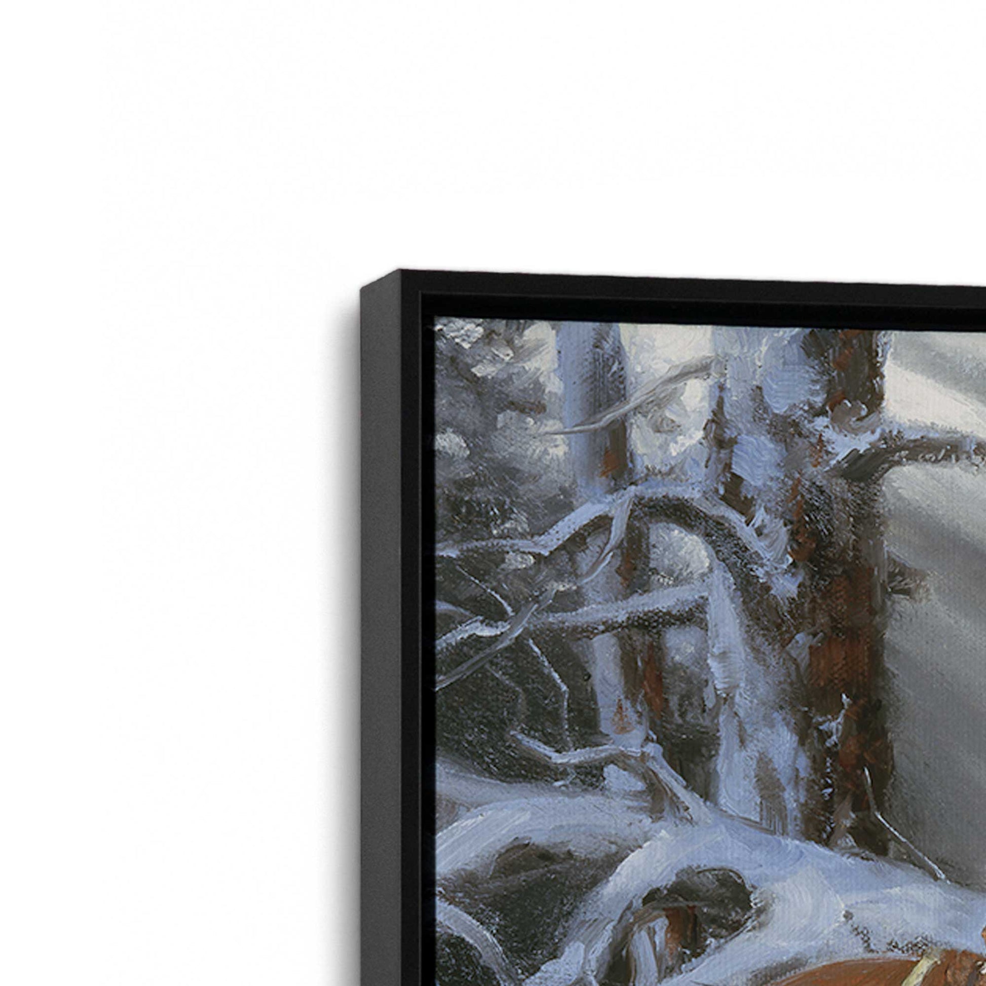 [Color:Satin Black], Picture of art in a Satin Black frame at an angle