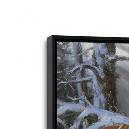 [Color:Satin Black], Picture of art in a Satin Black frame at an angle