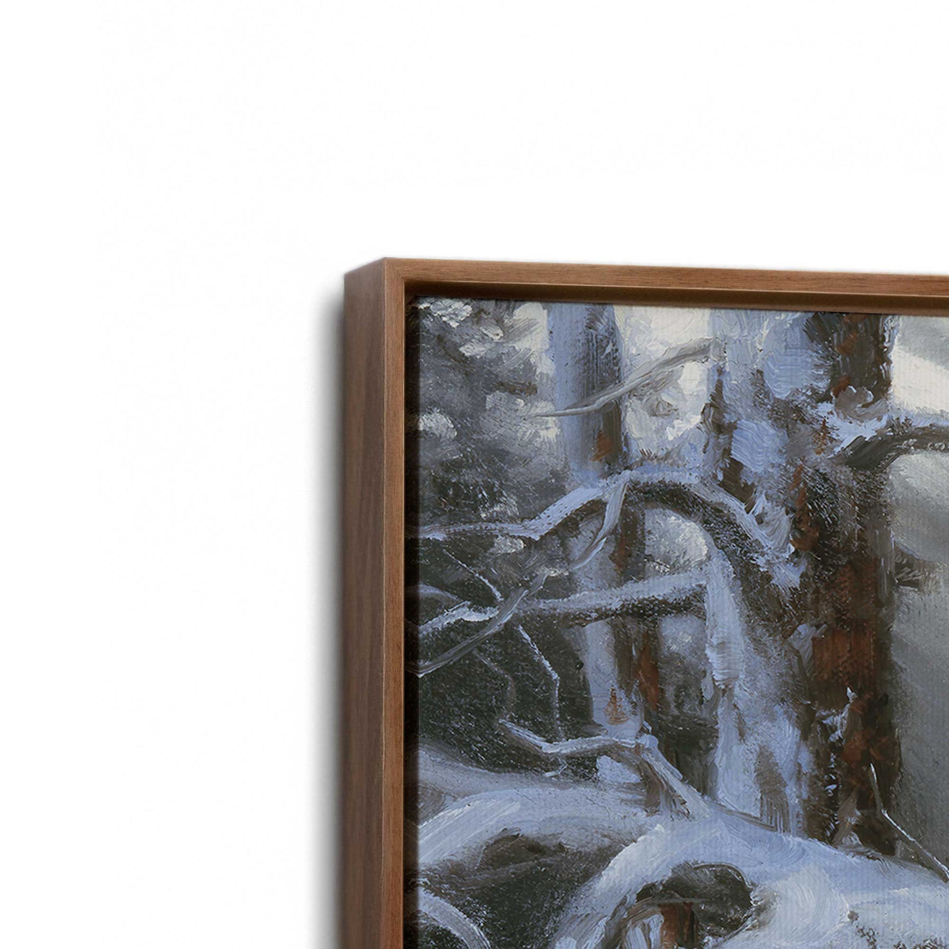[Color:Walnut], Picture of art in a Walnut frame at an angle