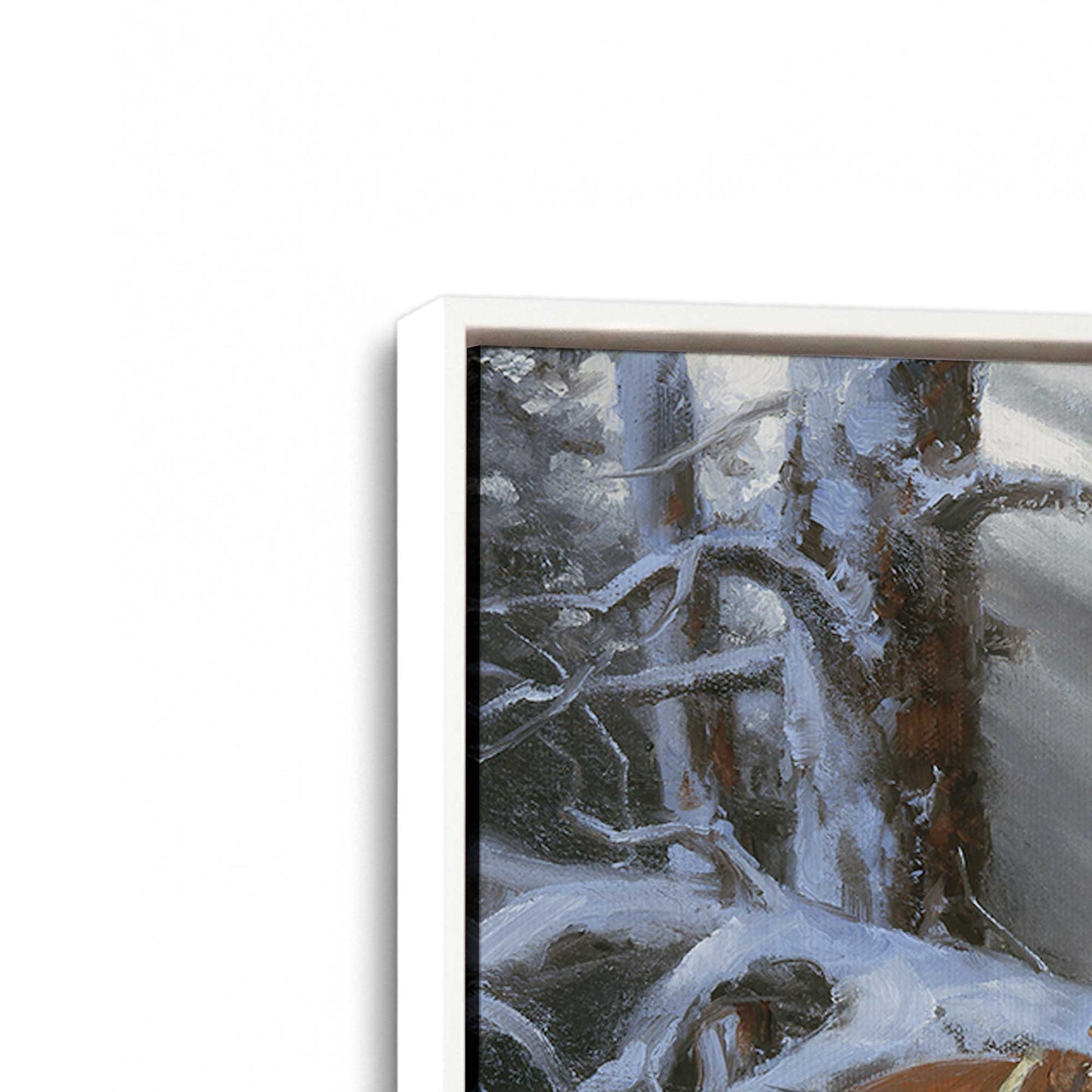 [Color:Opaque White], Picture of art in a White frame at an angle