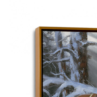 [Color:Polished Gold], Picture of art in a Polished Gold frame at an angle