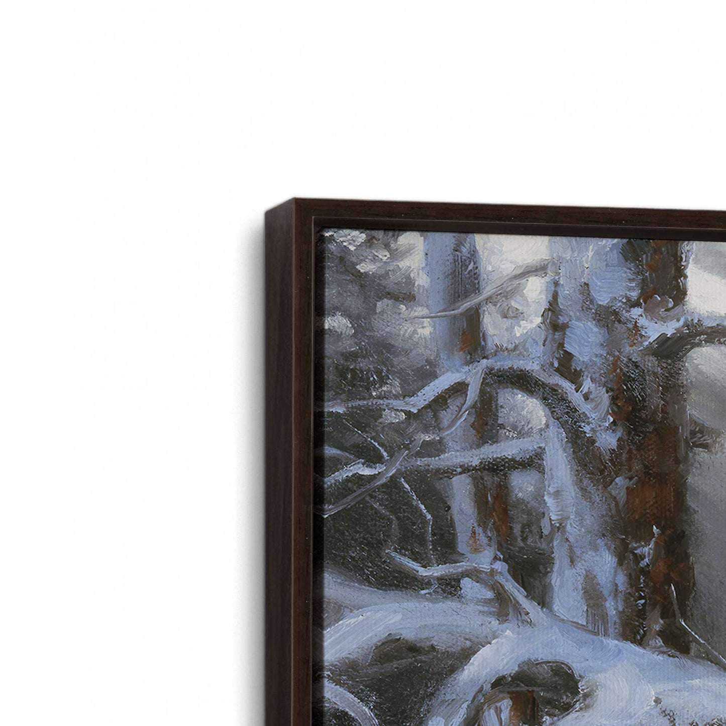 [Color:Espresso], Picture of art in a Espresso frame at an angle