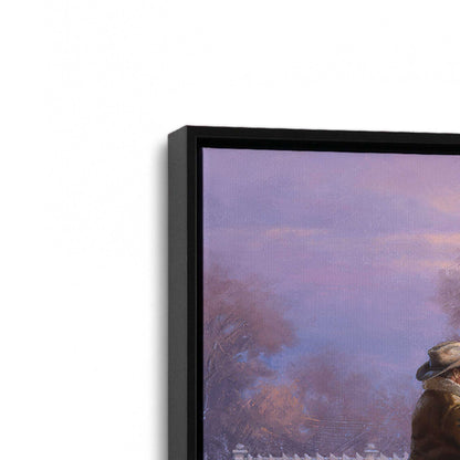 [Color:Satin Black], Picture of art in a Satin Black frame at an angle