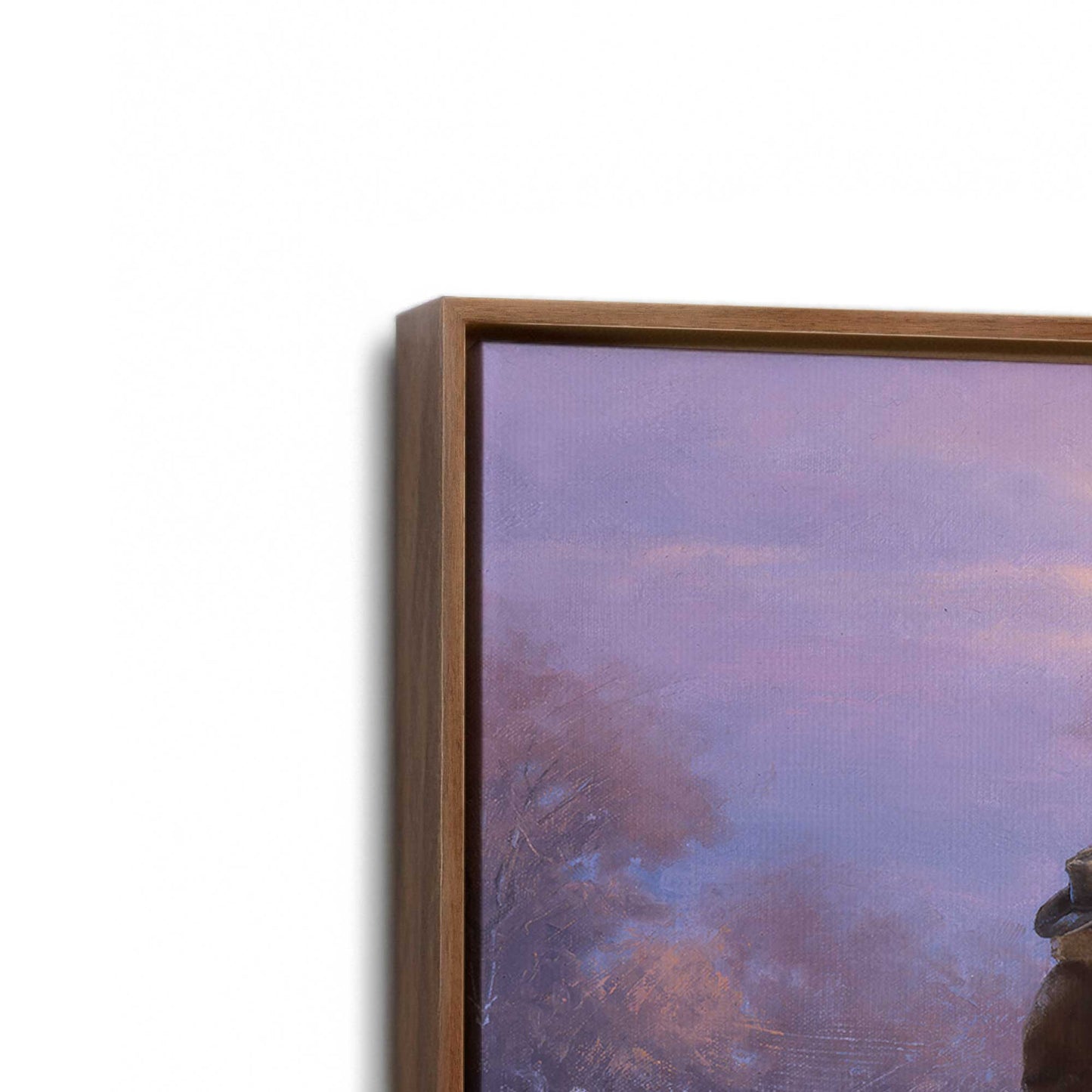[Color:Walnut], Picture of art in a Walnut frame at an angle