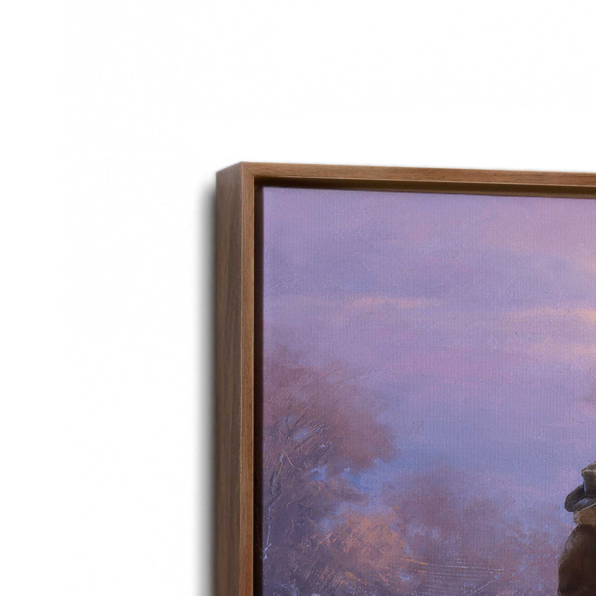 [Color:Walnut], Picture of art in a Walnut frame at an angle