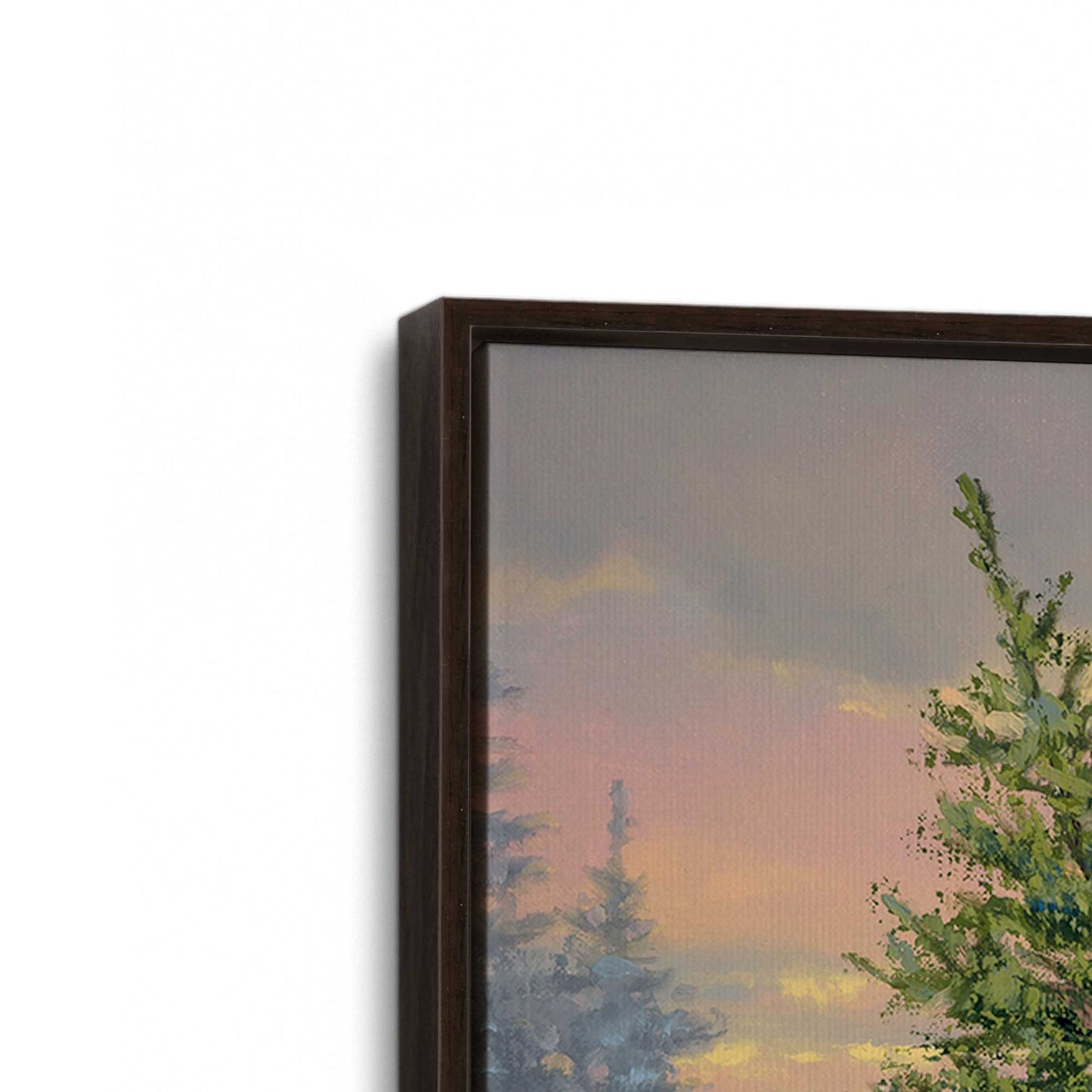 [Color:Espresso], Picture of art in a Espresso frame at an angle