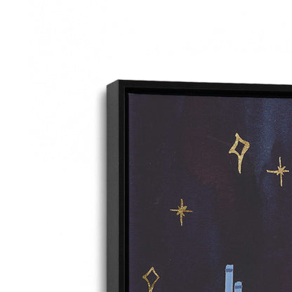 [Color:Satin Black], Picture of art in a Satin Black frame at an angle