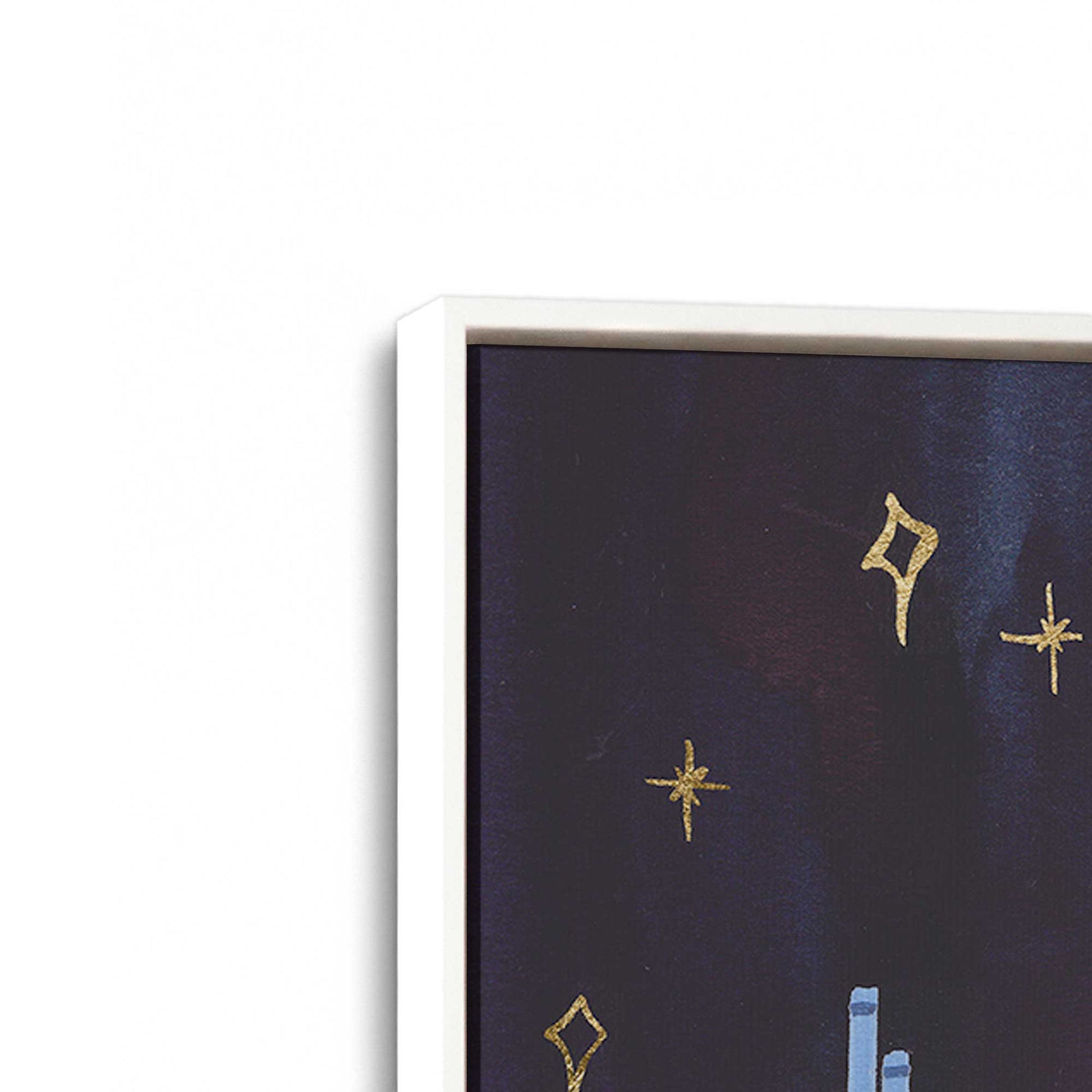 [Color:Opaque White], Picture of art in a White frame at an angle