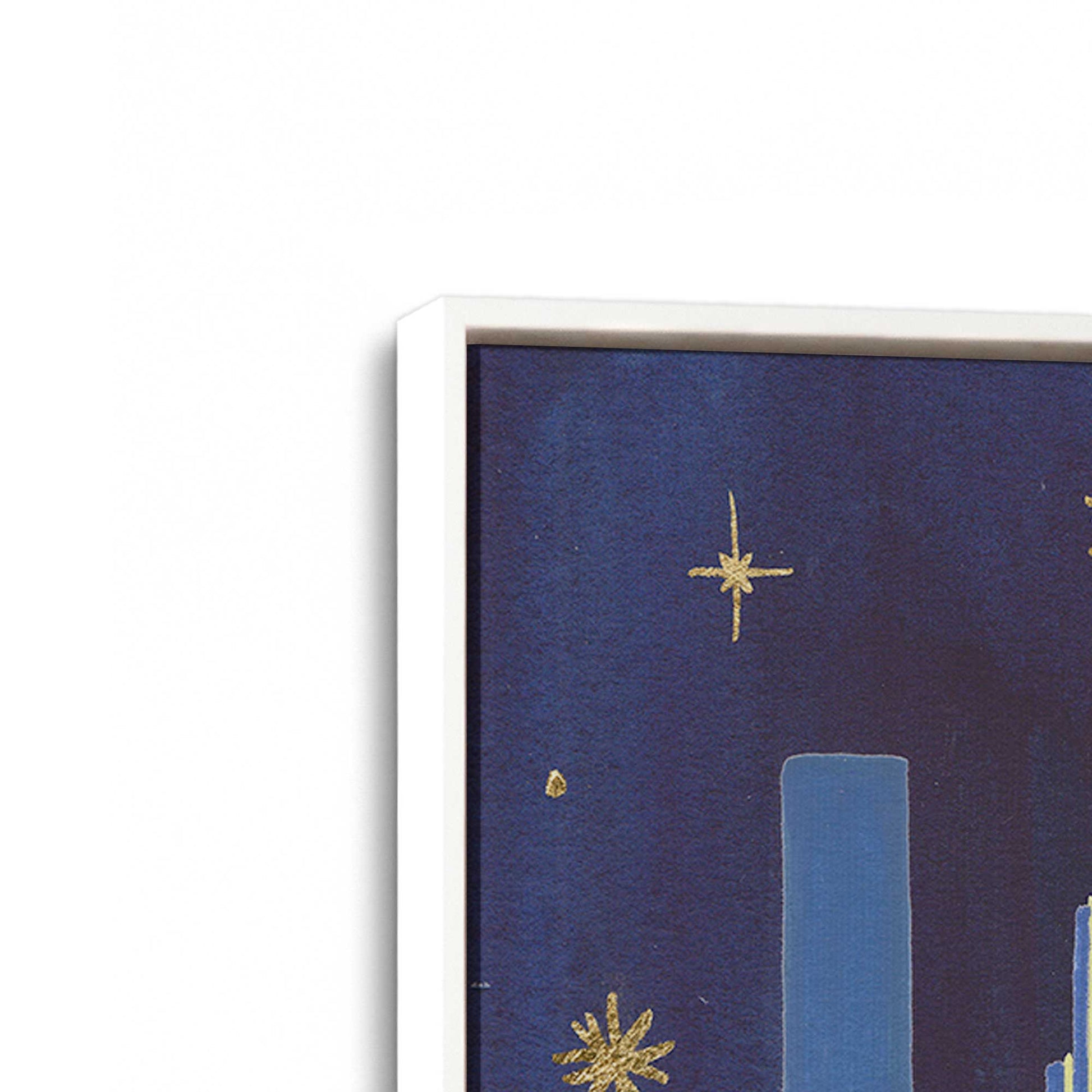 [Color:Opaque White], Picture of art in a White frame at an angle