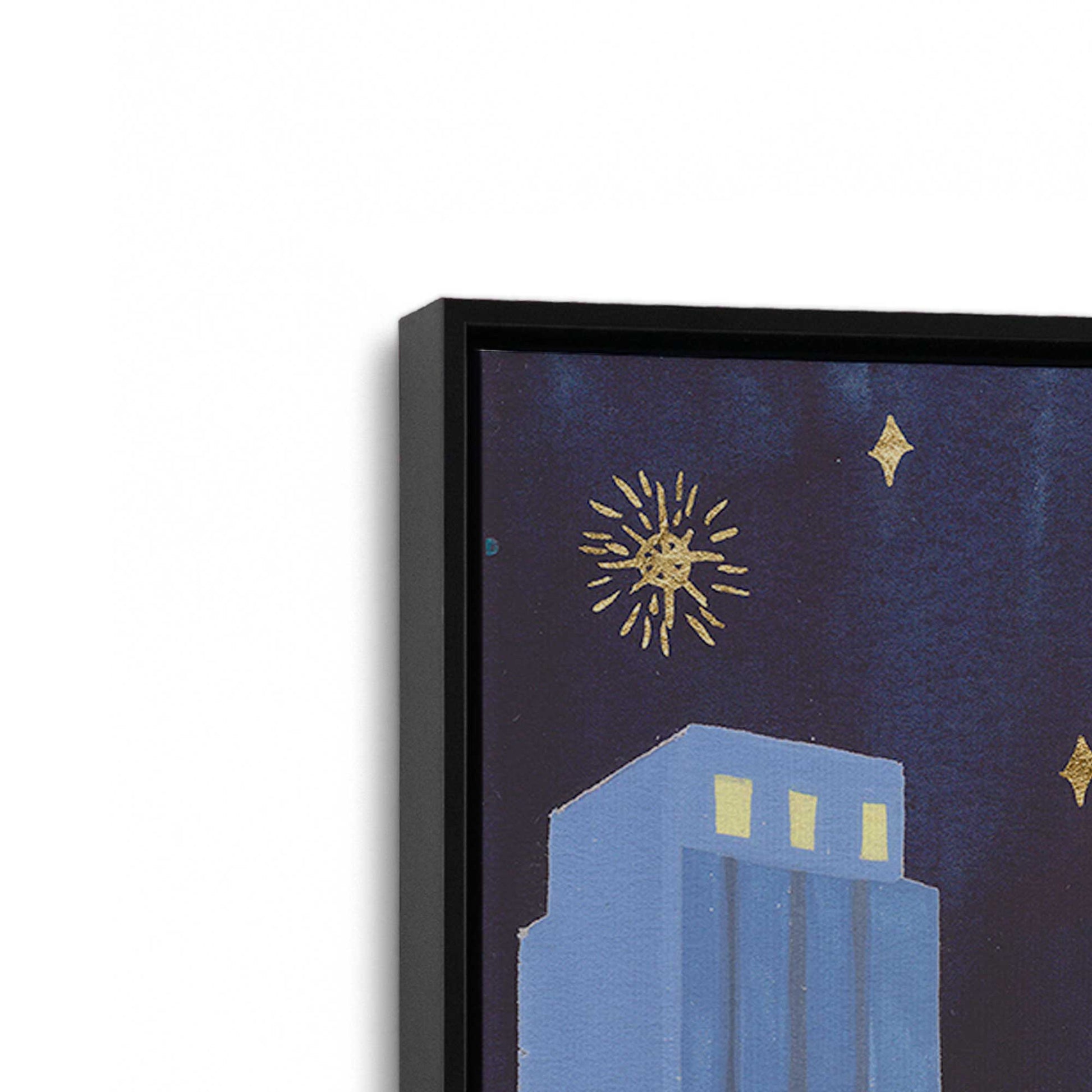 [Color:Satin Black], Picture of art in a Satin Black frame at an angle