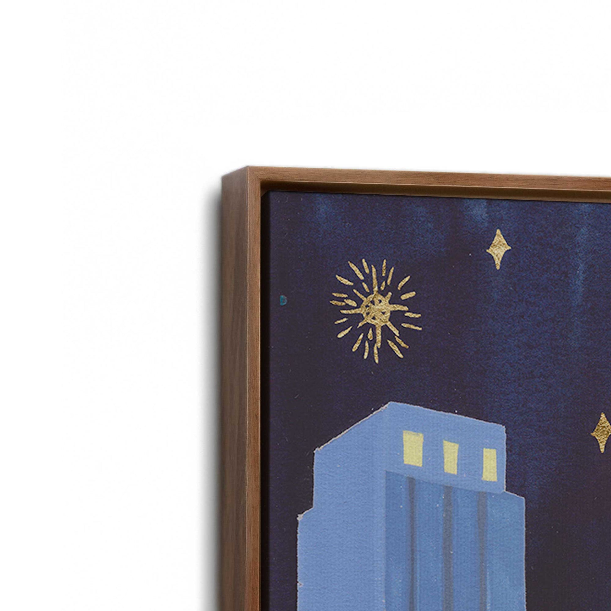 [Color:Walnut], Picture of art in a Walnut frame at an angle