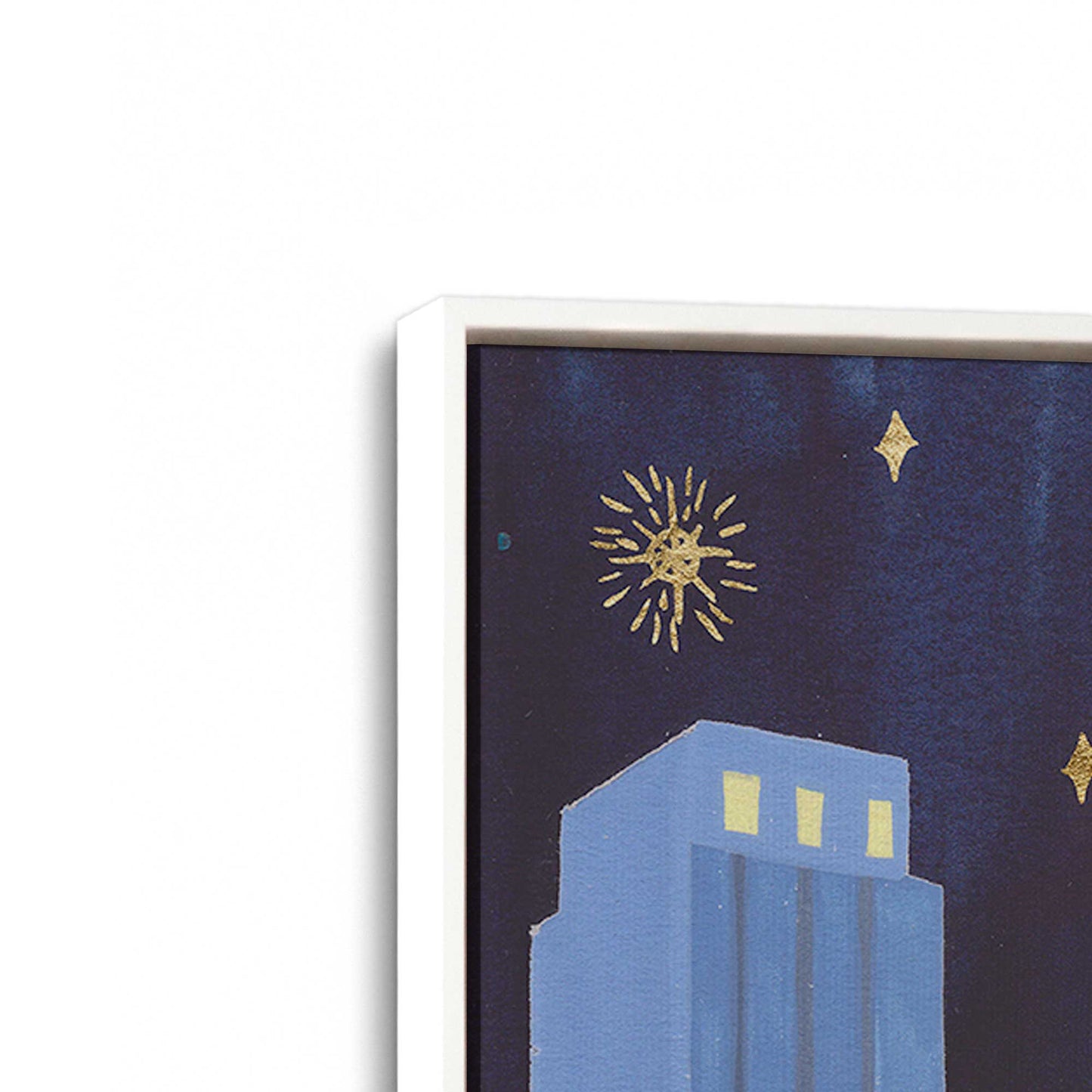 [Color:Opaque White], Picture of art in a White frame at an angle