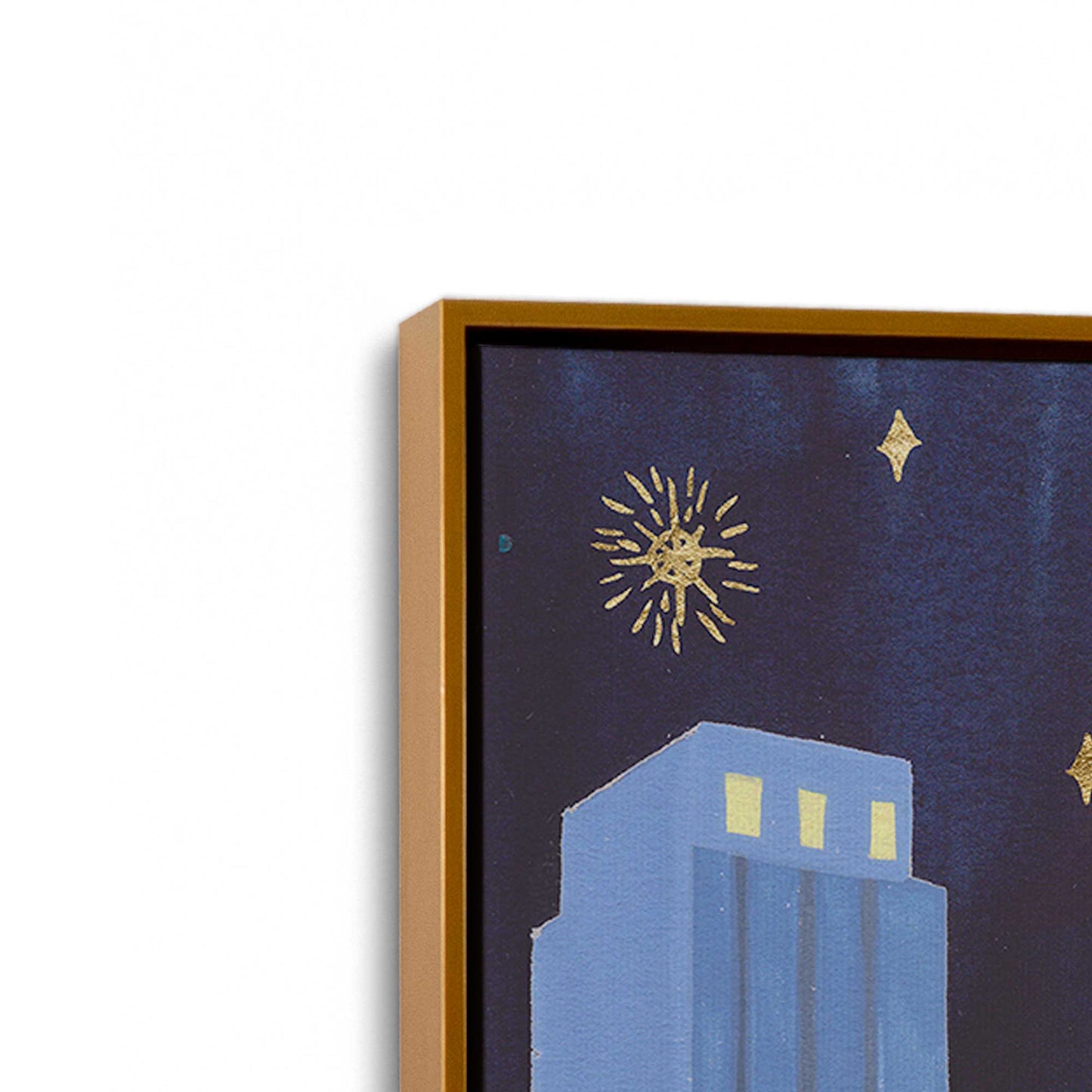 [Color:Polished Gold], Picture of art in a Polished Gold frame at an angle