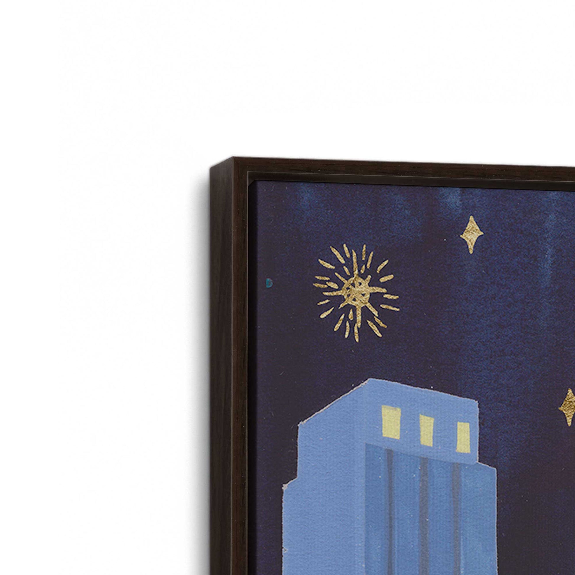 [Color:Espresso], Picture of art in a Espresso frame at an angle