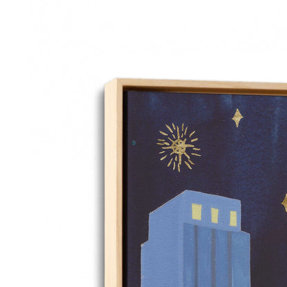 [Color:American Maple], Picture of art in a American Maple frame at an angle