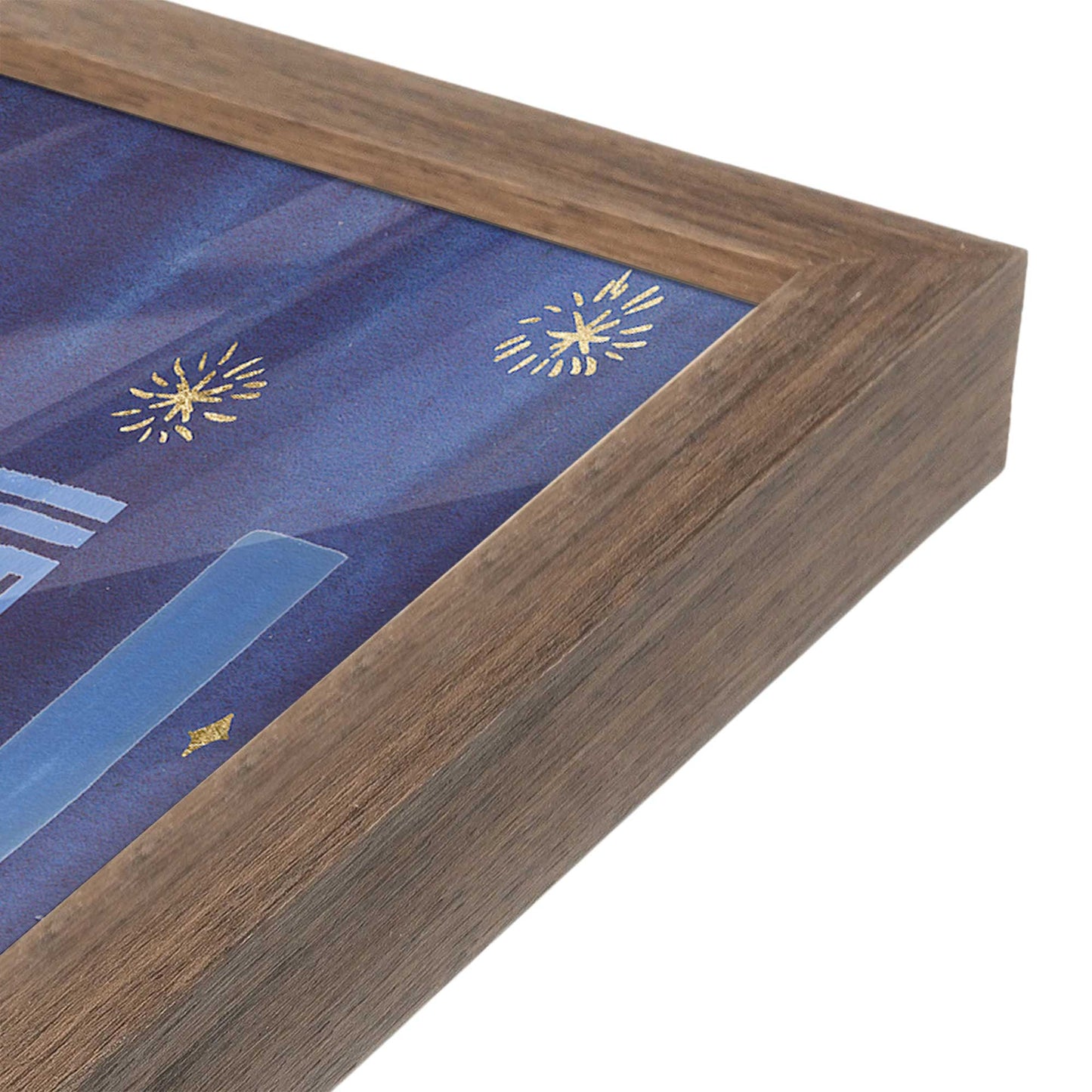 [Color:Walnut], Picture of art in a Walnut frame at an angle