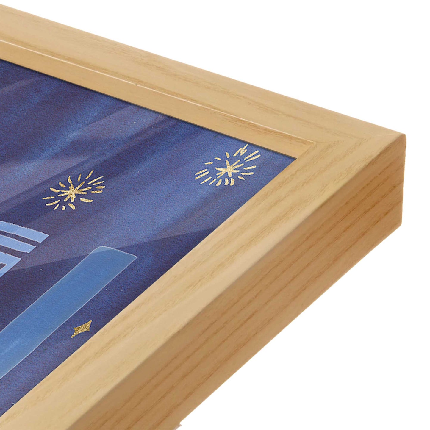 [Color:American Maple], Picture of art in a American Maple frame at an angle