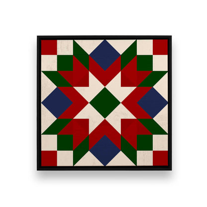Patchwork Holiday Star, Set of 4 Canvas Prints