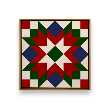 Patchwork Holiday Star, Set of 4 Canvas Prints