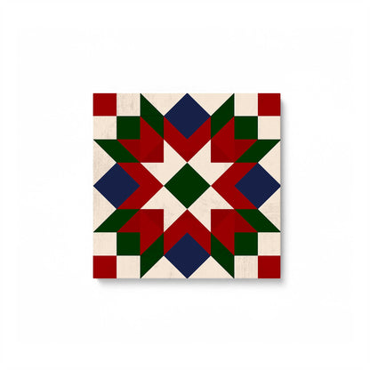 Patchwork Holiday Star, Set of 4 Canvas Prints