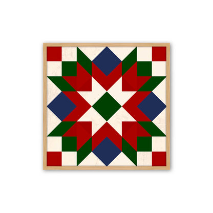 Patchwork Holiday Star, Set of 4 Paper Prints