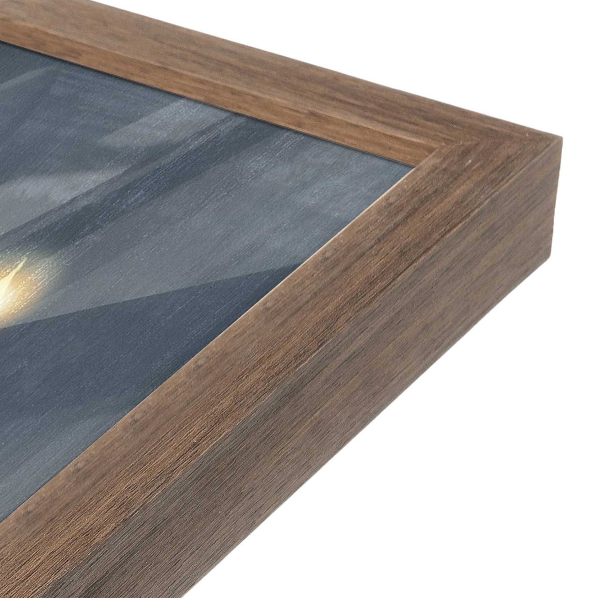 [Color:Walnut], Picture of art in a Walnut frame at an angle