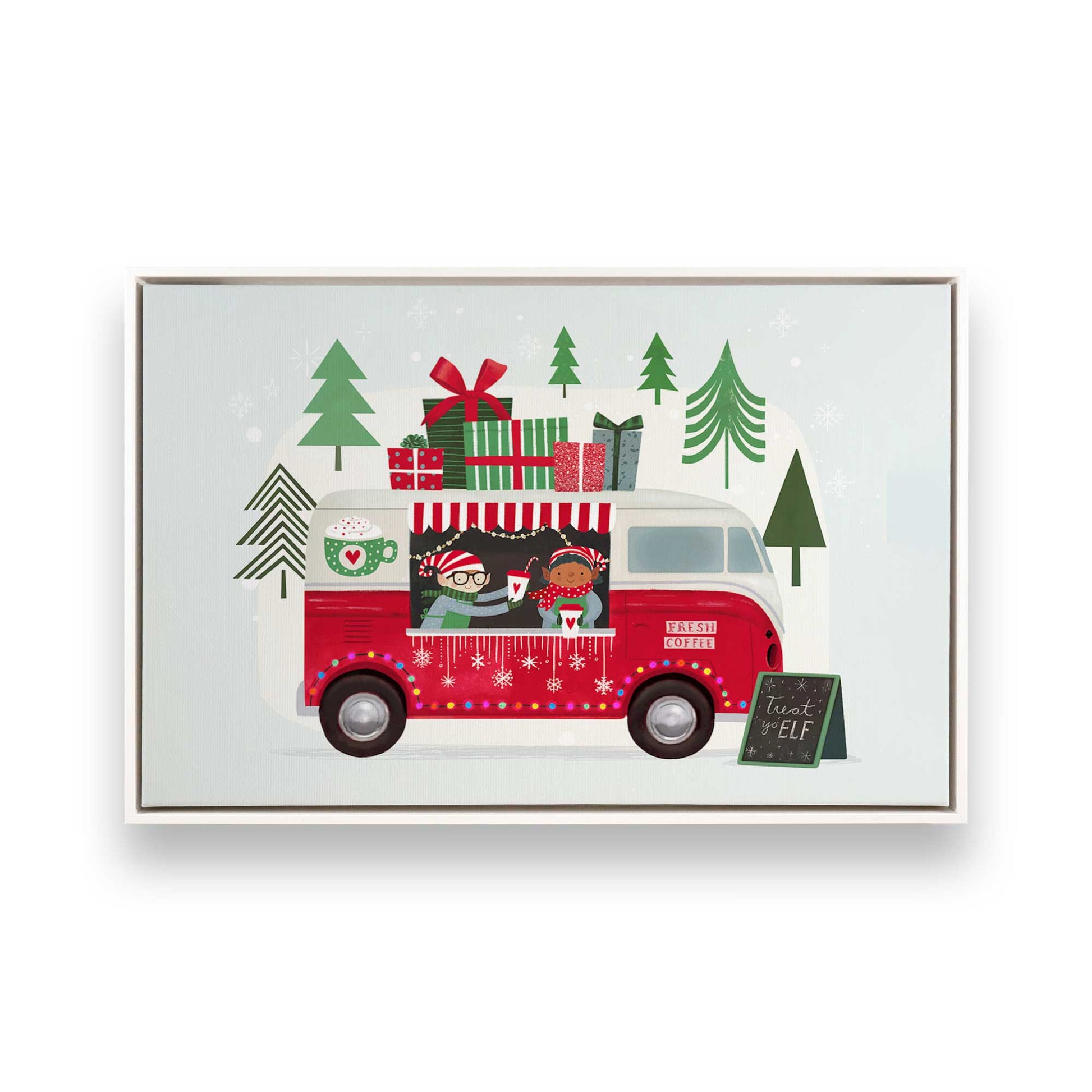 [Color:Opaque White], Picture of art in a White frame