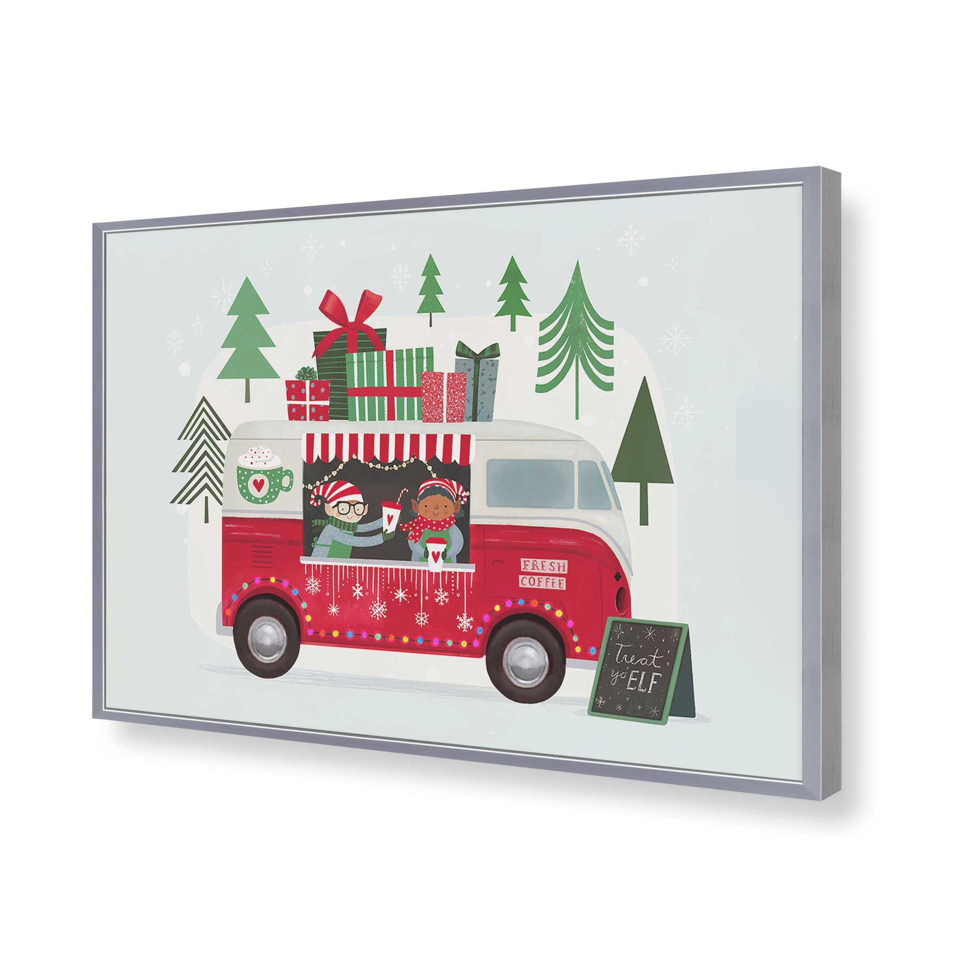 [Color:Polished Chrome], Picture of art in a Polished Chrome frame of the corner