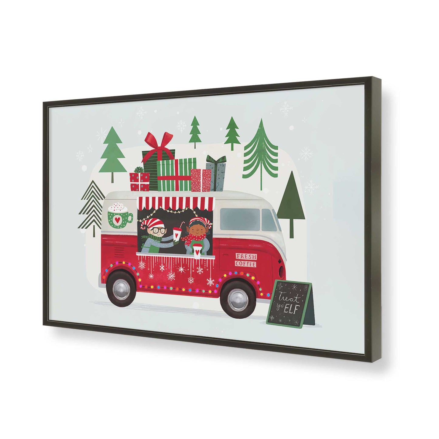 [Color:Satin Black], Picture of art in a Satin Black frame of the corner