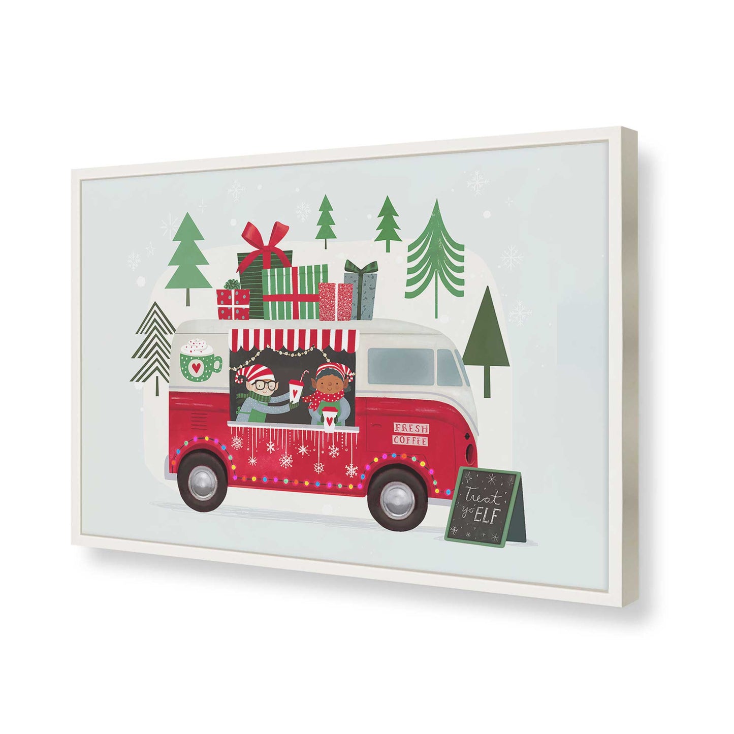 [Color:Opaque White], Picture of art in a Opaque White frame of the corner