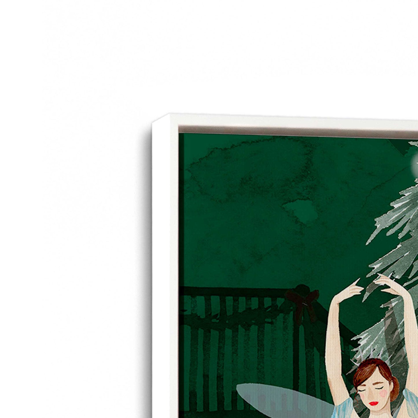 [Color:Opaque White], Picture of art in a White frame at an angle