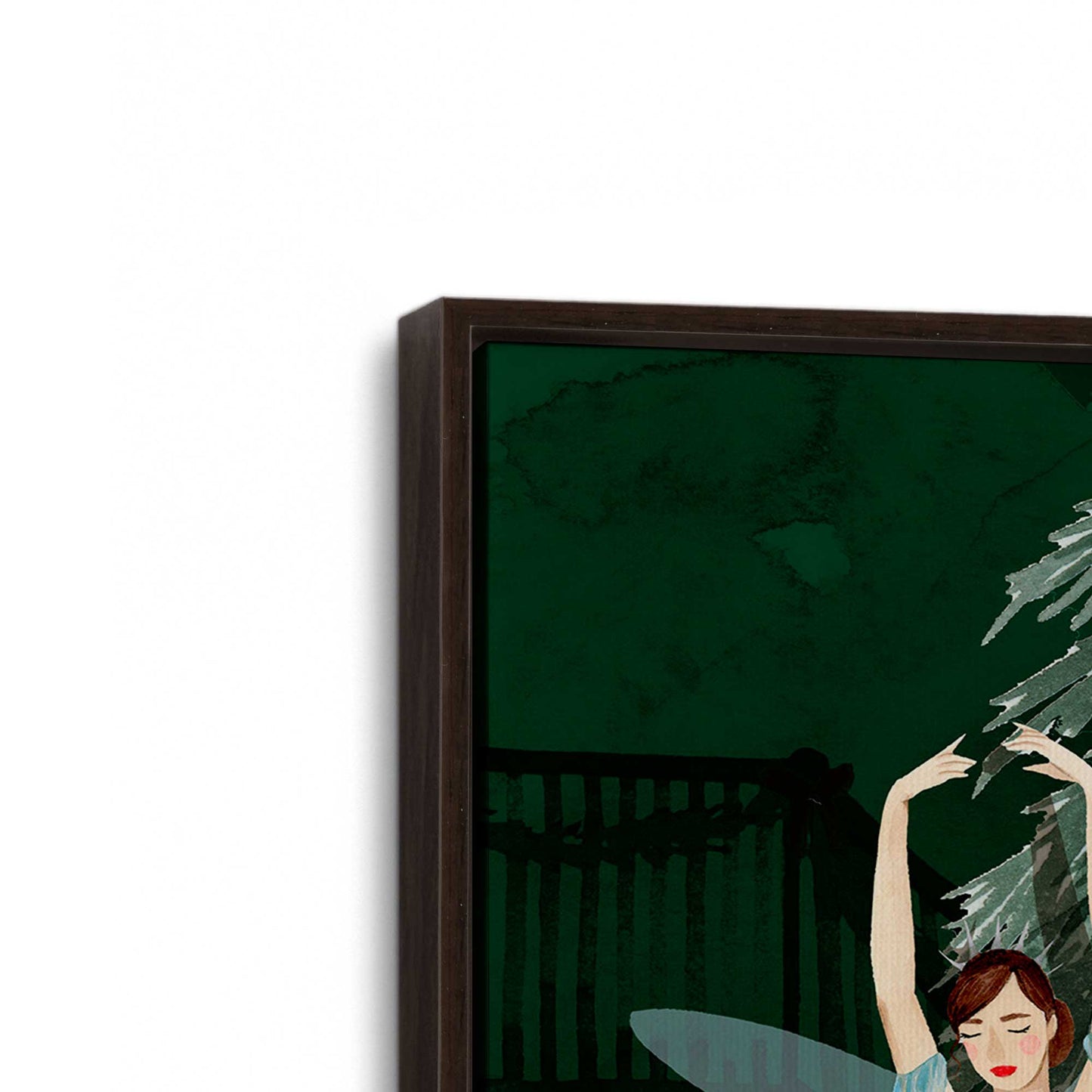 [Color:Espresso], Picture of art in a Espresso frame at an angle