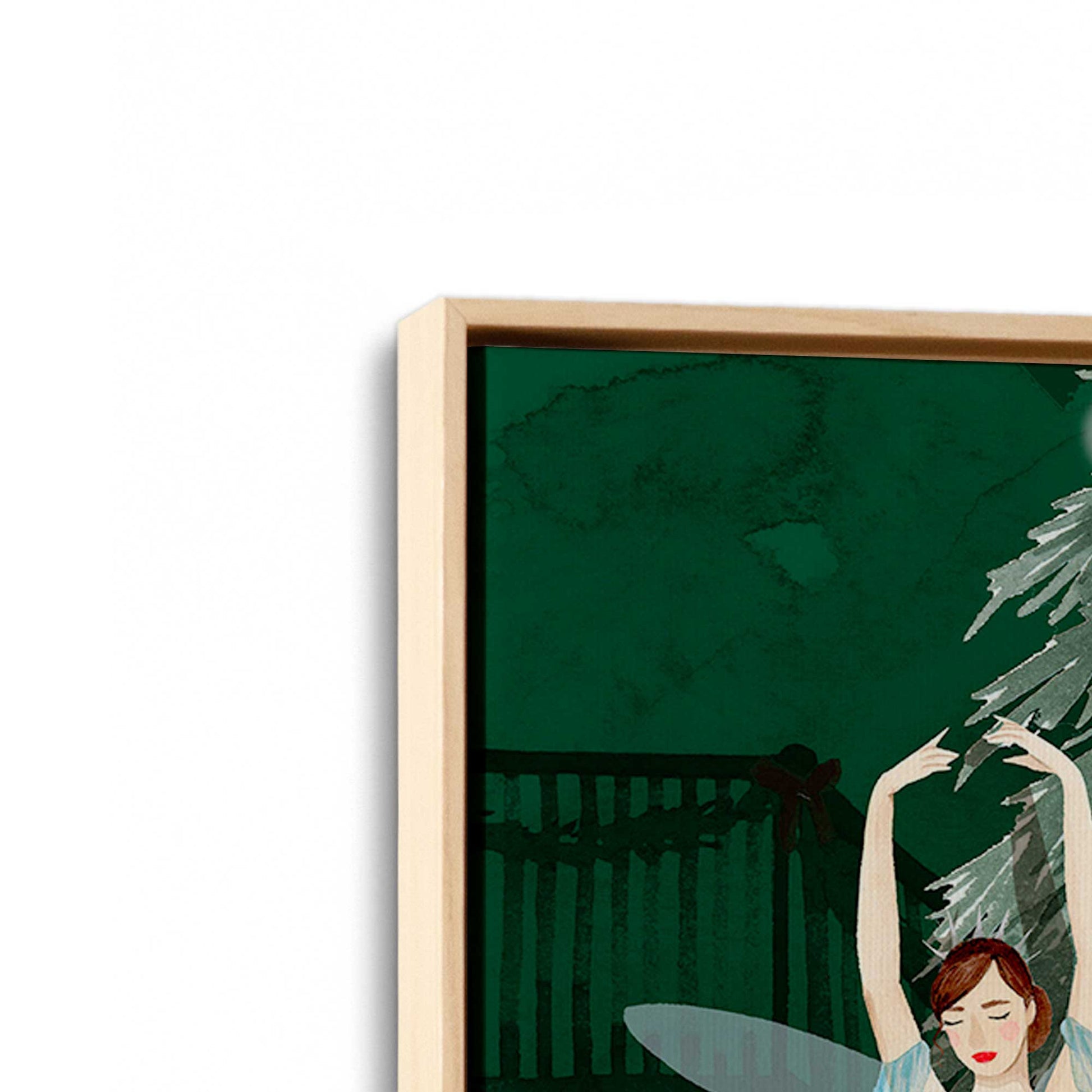 [Color:American Maple], Picture of art in a American Maple frame at an angle