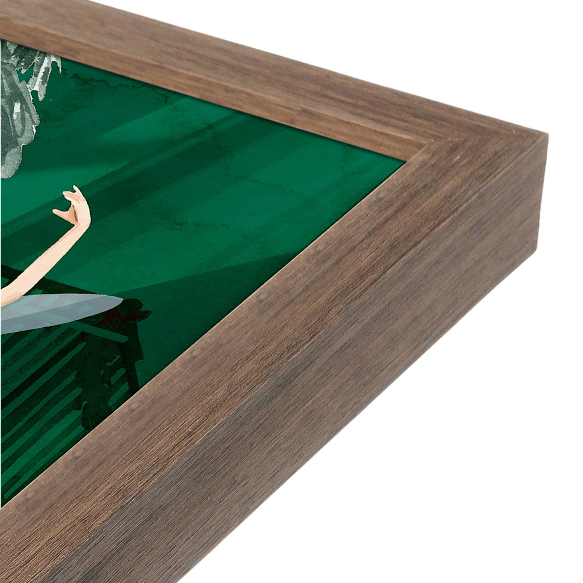 [Color:Walnut], Picture of art in a Walnut frame at an angle