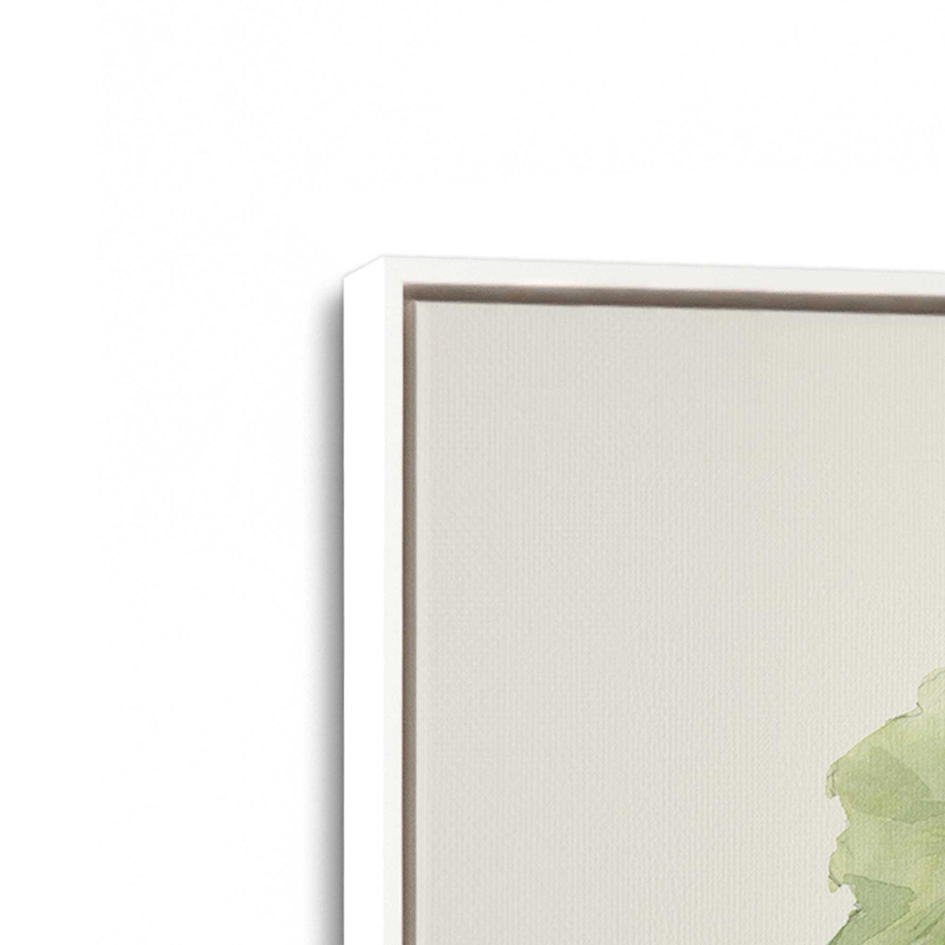 [Color:Opaque White], Picture of art in a White frame at an angle