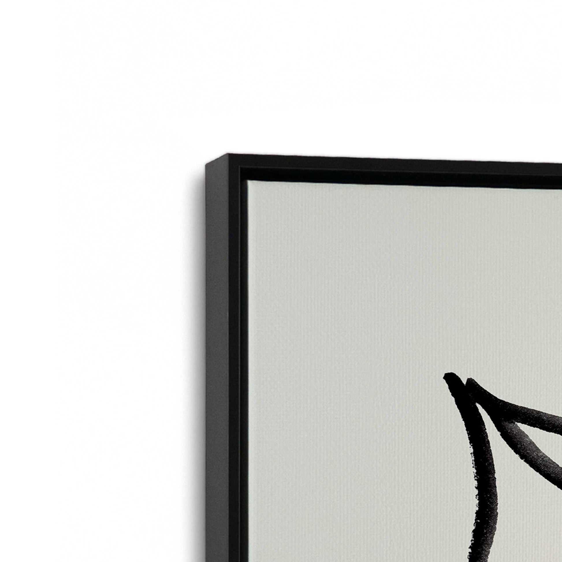 [Color:Satin Black], Picture of art in a Satin Black frame at an angle