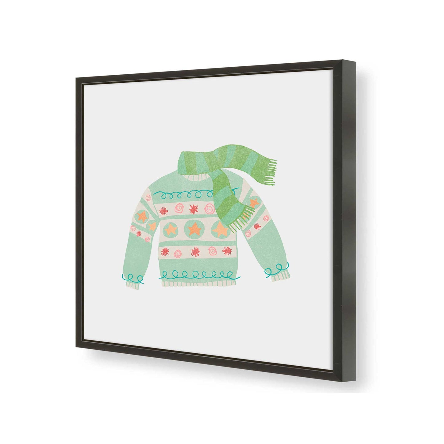 [Color:Satin Black], Picture of art in a Satin Black frame of the corner