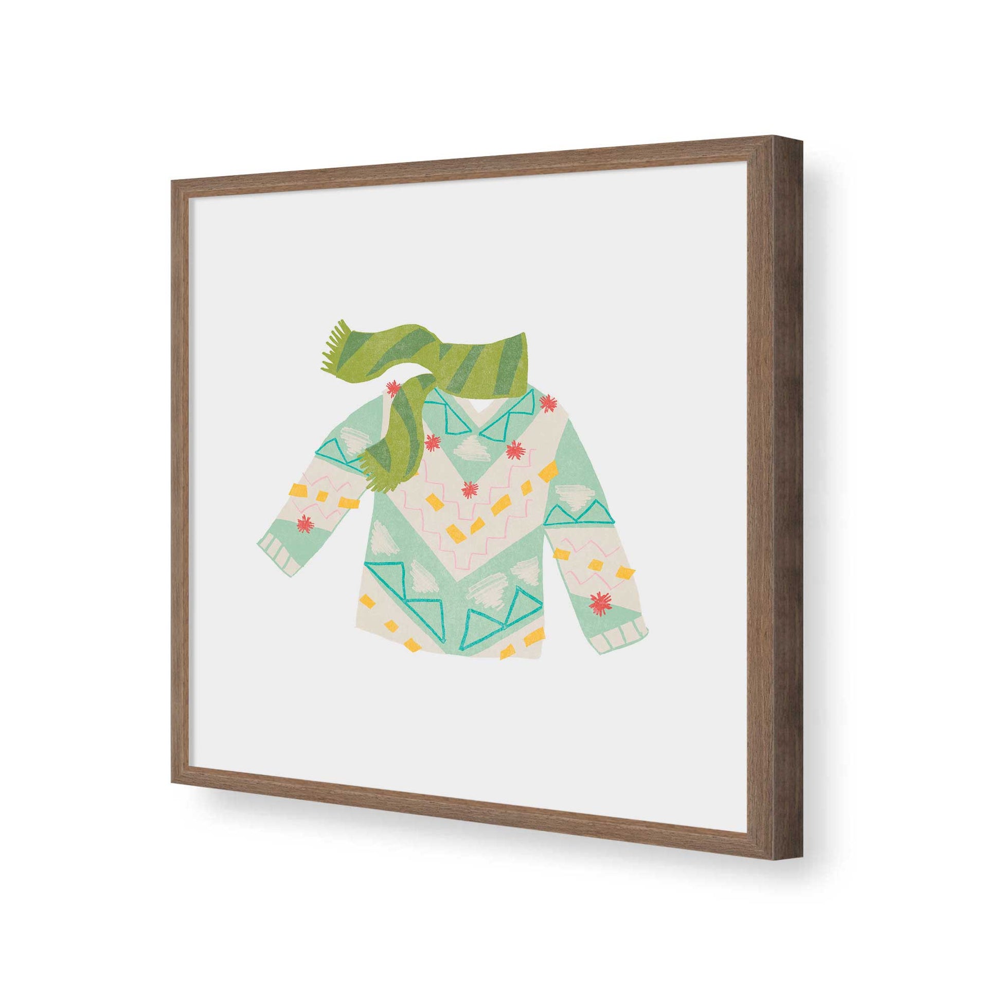 [Color:Walnut], Picture of art in a Walnut frame of the corner