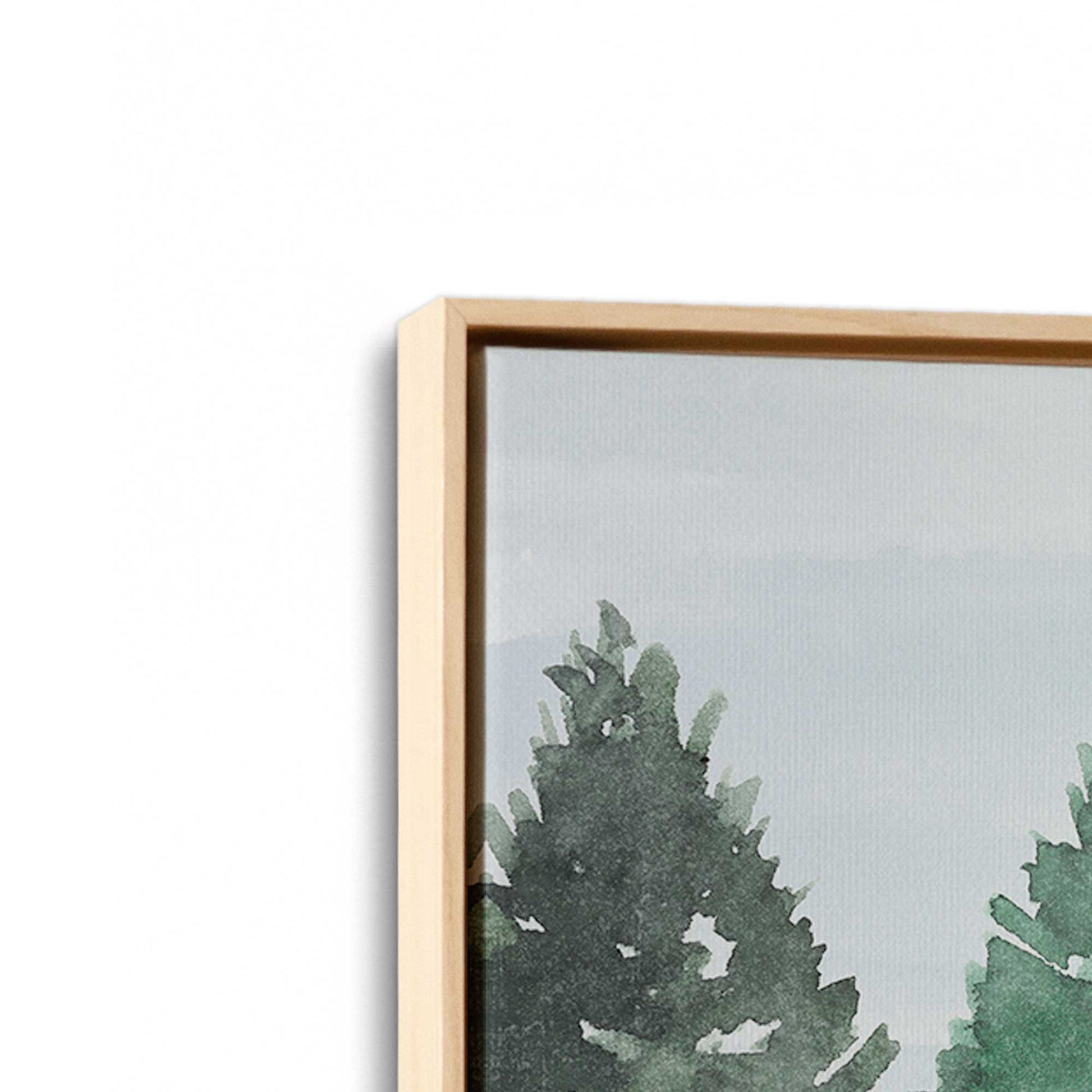 [Color:American Maple], Picture of art in a American Maple frame at an angle