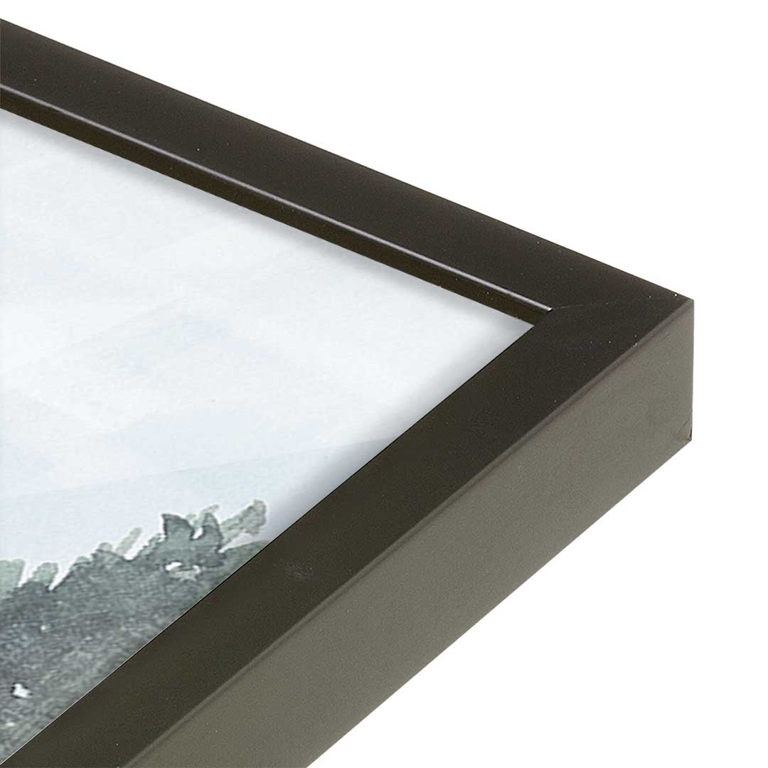[Color:Satin Black], Picture of art in a Satin Black frame at an angle