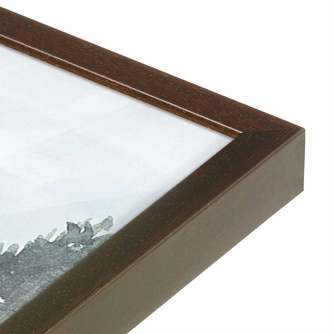 [Color:Espresso], Picture of art in a Espresso frame at an angle