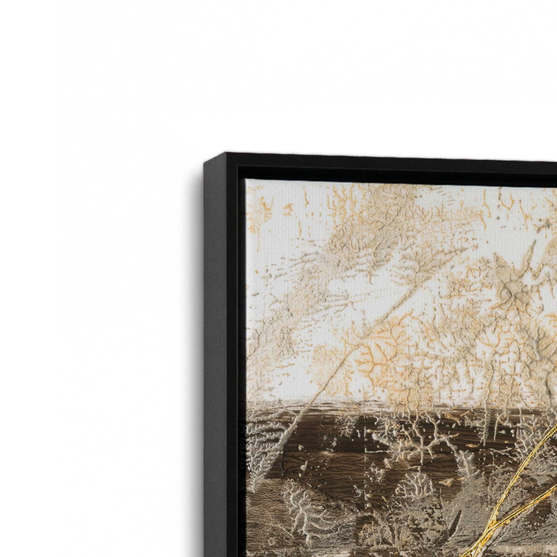 [Color:Satin Black], Picture of art in a Satin Black frame at an angle