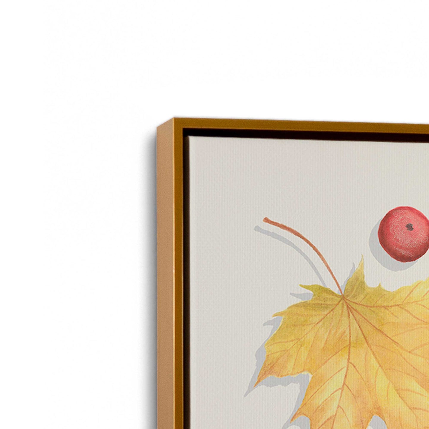 [Color:Polished Gold], Picture of art in a Polished Gold frame at an angle