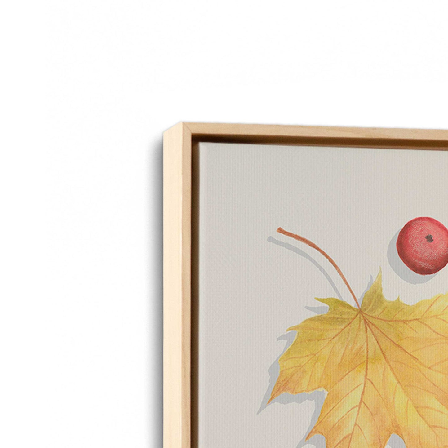 [Color:American Maple], Picture of art in a American Maple frame at an angle