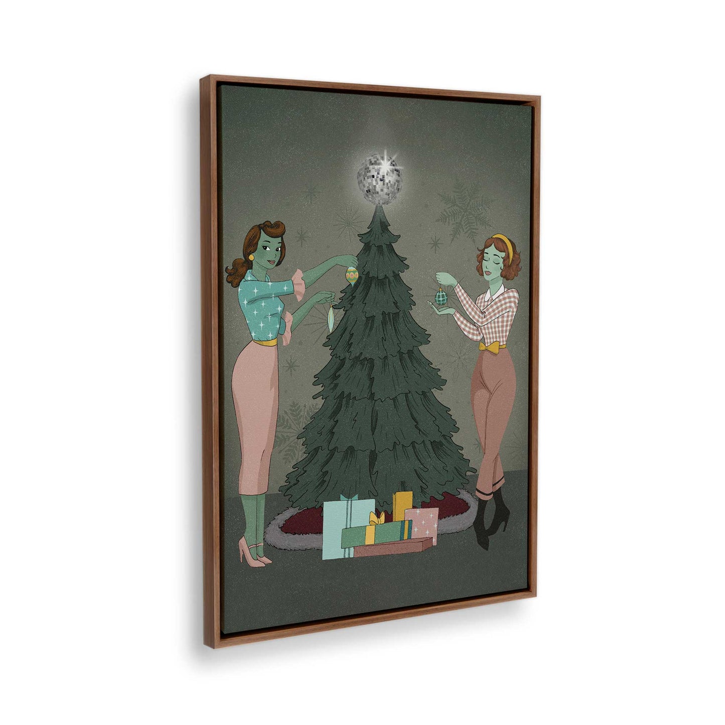 [Color:Walnut], Picture of the corner of the art